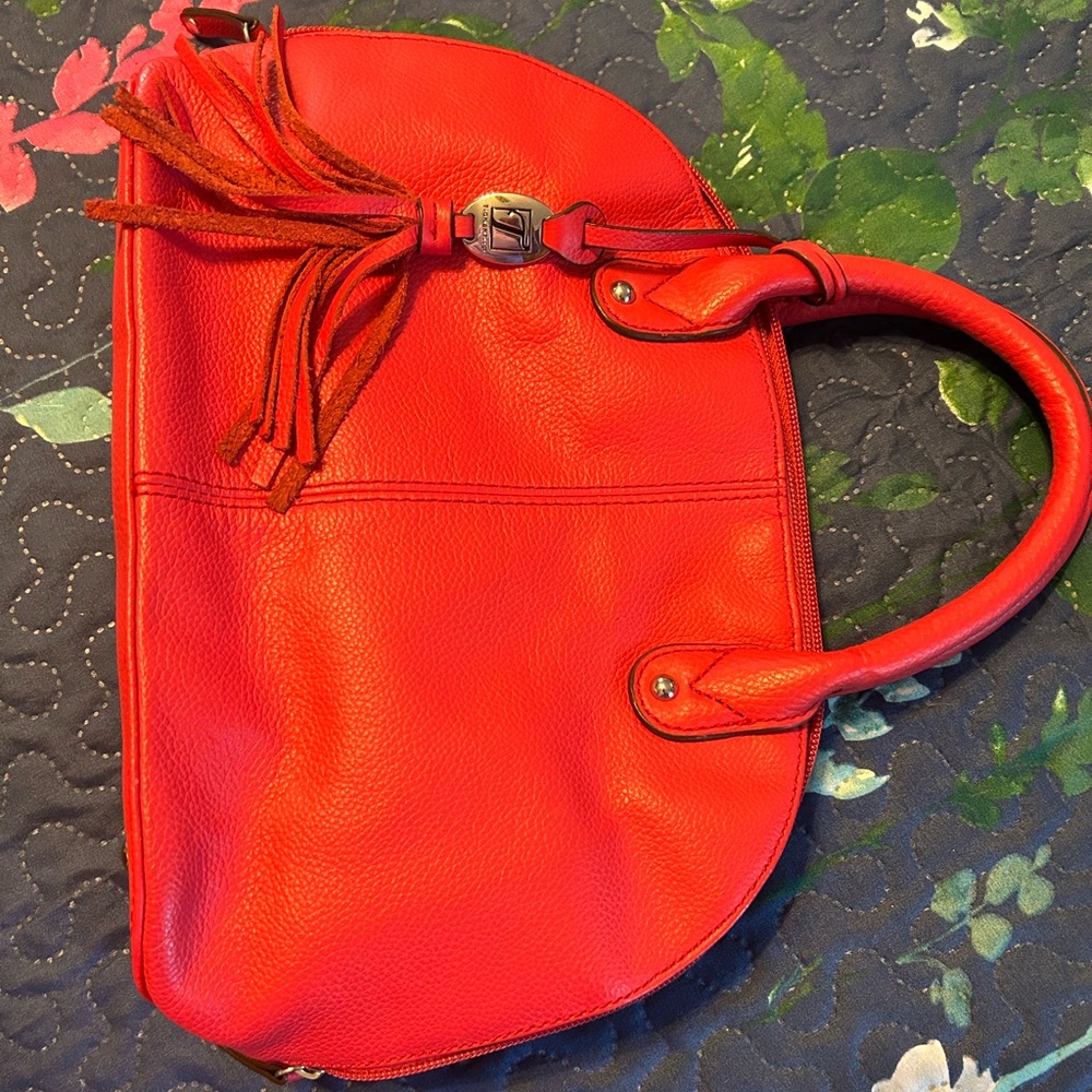 Tignanello vegan leather wrist top handle purse.